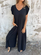Cassandra™ | Trendy V-Neck Women Jumpsuit