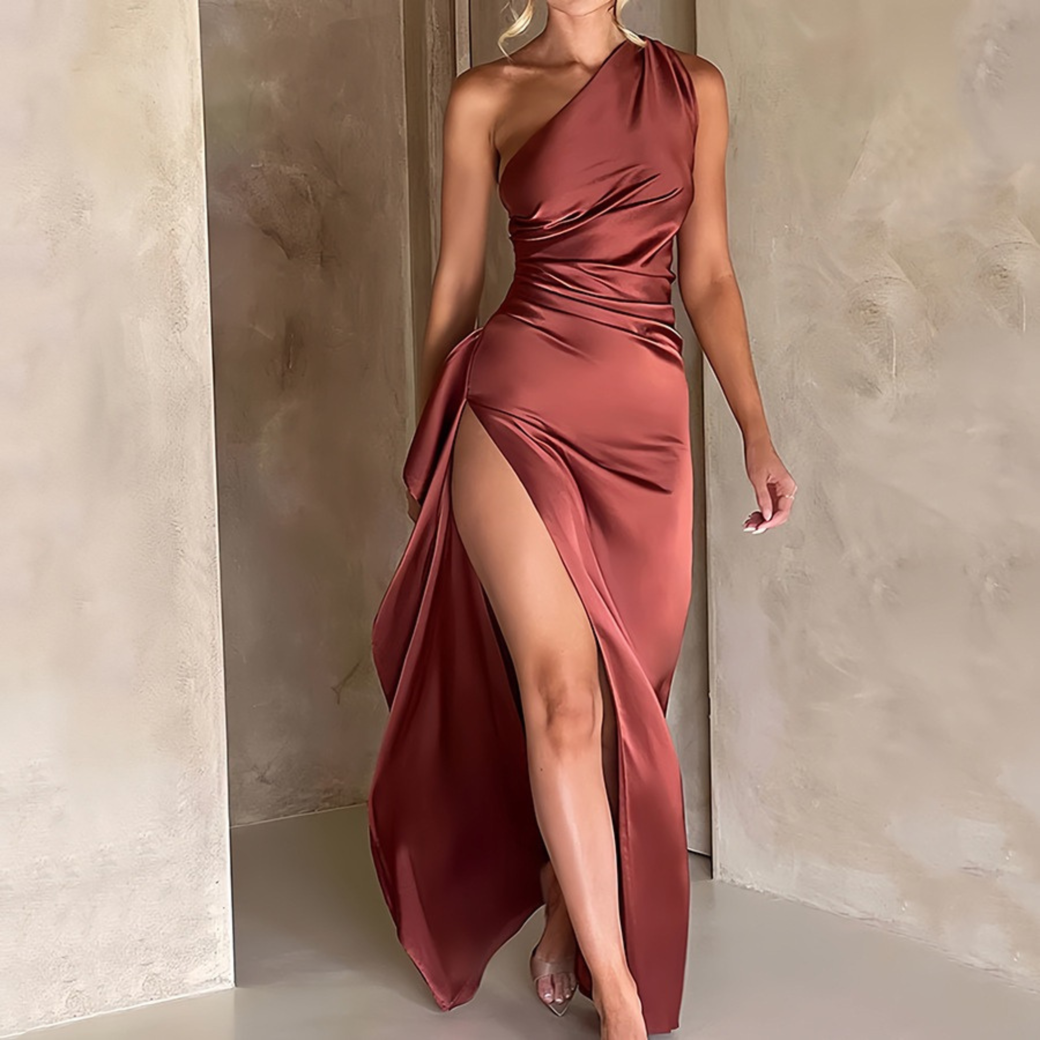 Labesa™|Elegant One Shoulder High Split Formal Maxi Dress