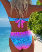 Sofia™ | Halter Neck Leopard Print Gradient Swimsuit