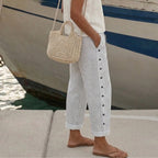 Caitlin | Stylish Striped Button Pants