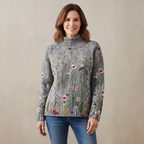 Maurine | Vintage floral print turtleneck sweater