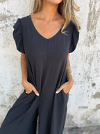Cassandra™ | Trendy V-Neck Women Jumpsuit