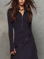 Washed Cotton Ruffle Hem Maxi Dress